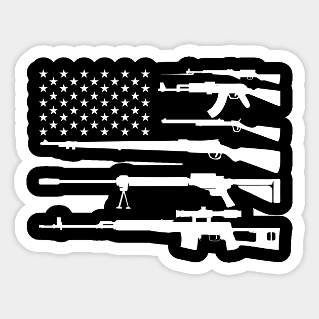 Gun Flag T Shirt Anti Gun Control Patriotic Tee Shirt Gifts Sticker by AdrianBalatee